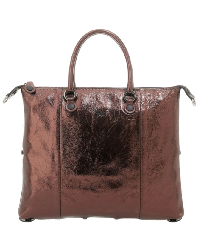 Gabs - Borsa piatta in pelle laminata Tg L Reflection Black