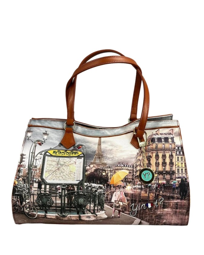 Ynot - Borsa a spalla squadrata in ecopelle Yesbag