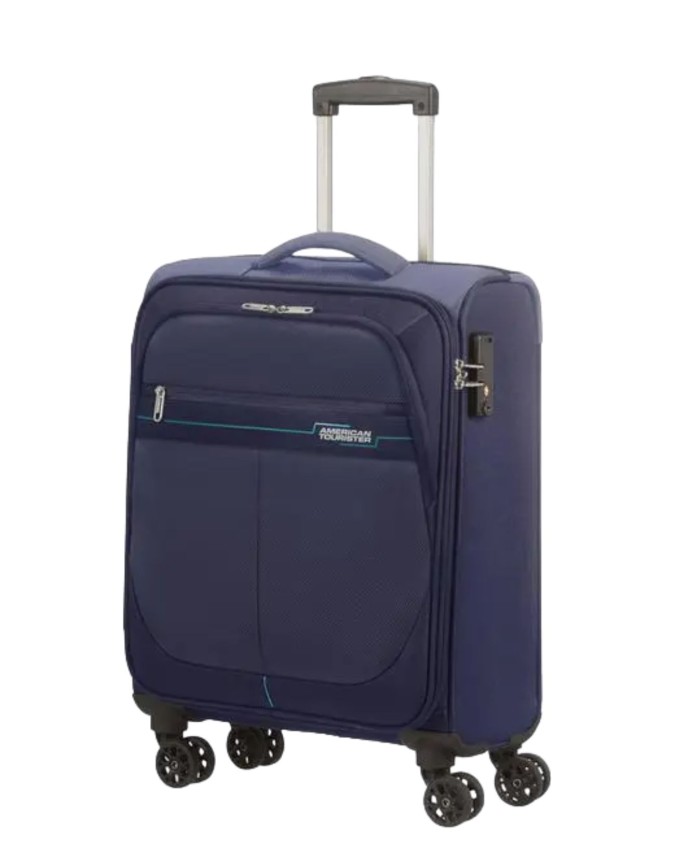 American Tourister - Trolley cabina semi rigido in poliestere 55 cm 4 ruote Deep Dive